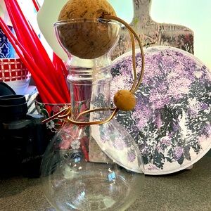 Cork and glass Pyrex wine decanter